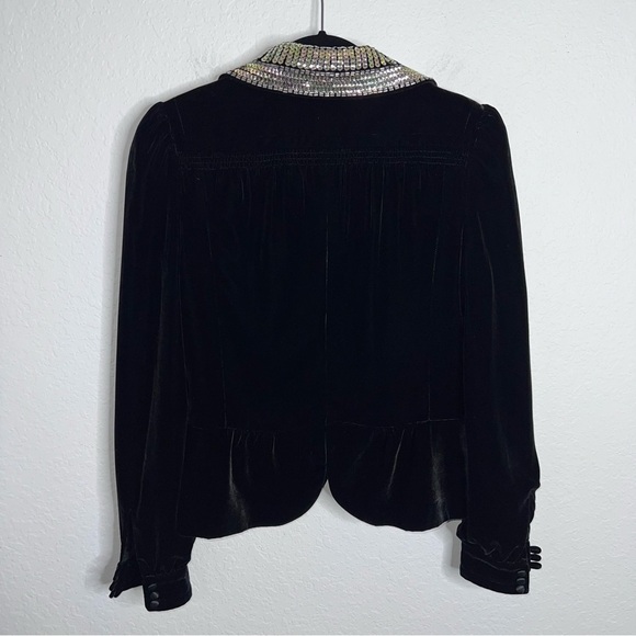 Juicy Couture Blazer Jacket Women Small Velvet Iridescent Sequin Black vintage - Picture 5 of 9